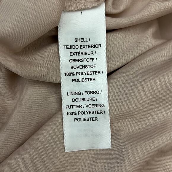 NEW Adrianna Papell Halter Beaded Blouson Goem Maxi Dress Sz 8P Taupe Pink Wavy - Picture 9 of 9